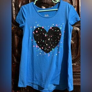Blue Kids Shirt with Heart Design